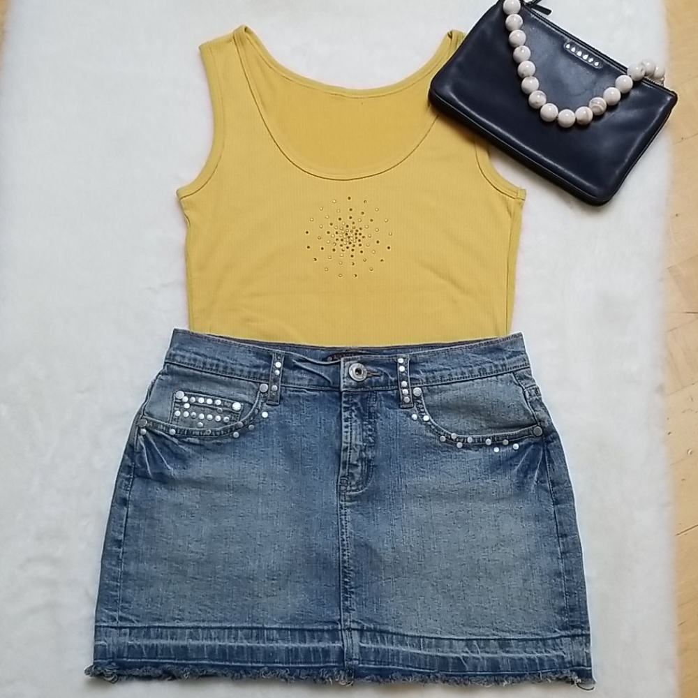*2 for $12* Youth Vanilla Star Jeans Mini Skirts JR Size 7
